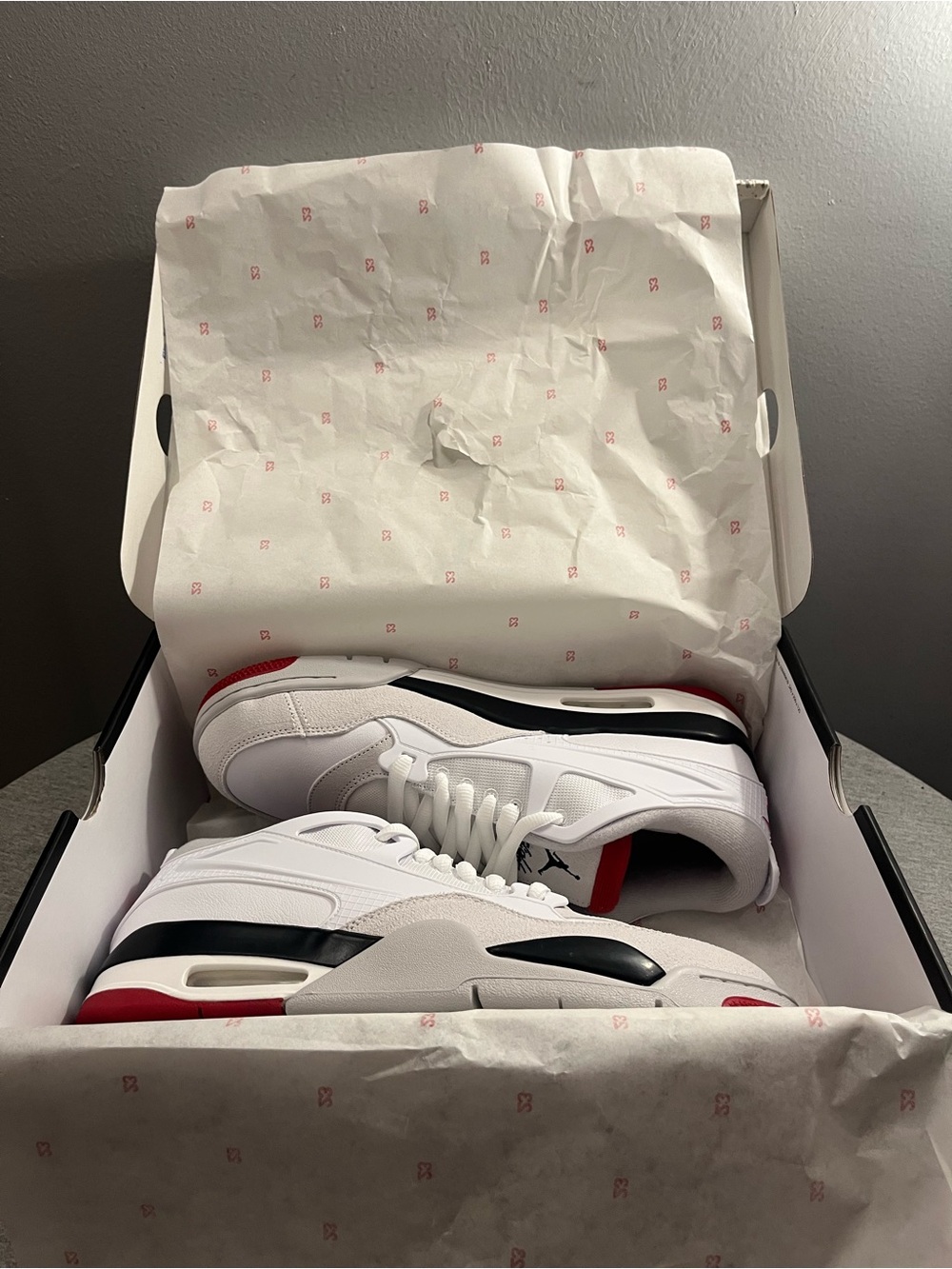 Nike Air Jordan 4 RM White Varsity Fire Red Black Mens Shoe Size 11.5 FQ7939-102 - Picture 12 of 12